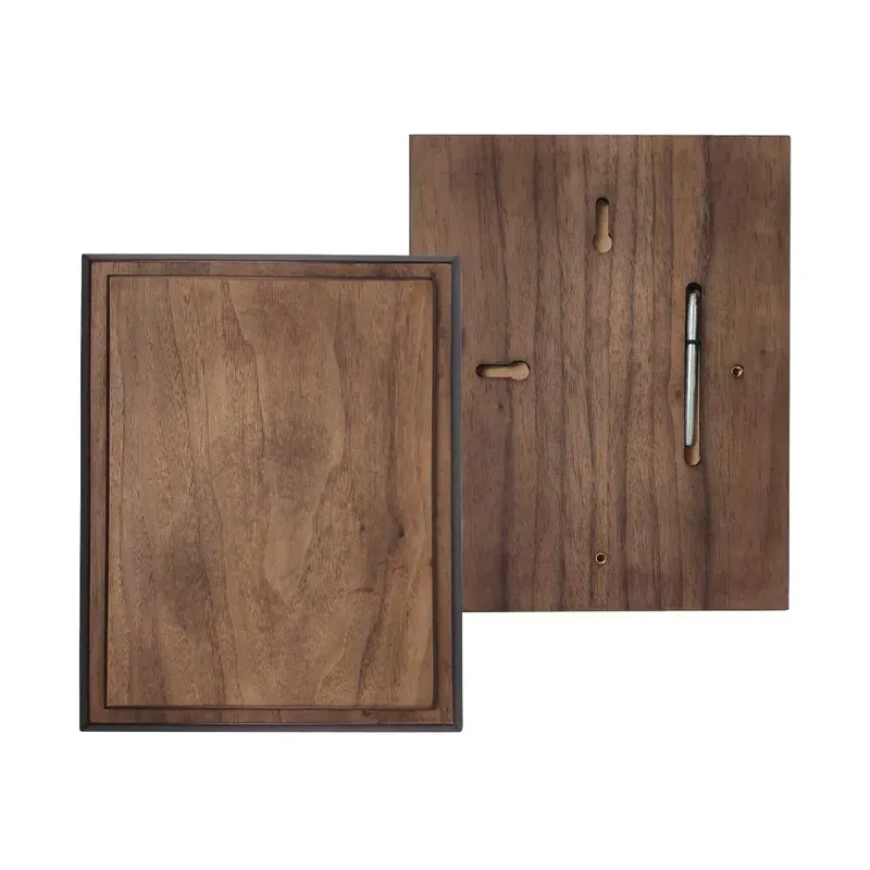 Vertical Matt Veneer Wooden Plaque with Box