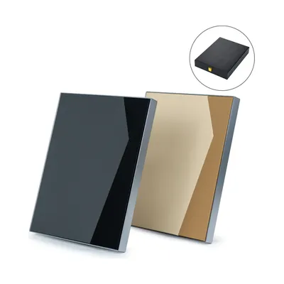 Two-Toned PU Leather Awards with Aluminum Frame & Stand in Luxury Box