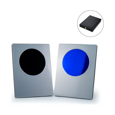 A4 Aluminum Award Plaques with Round Colored Plate and Stand