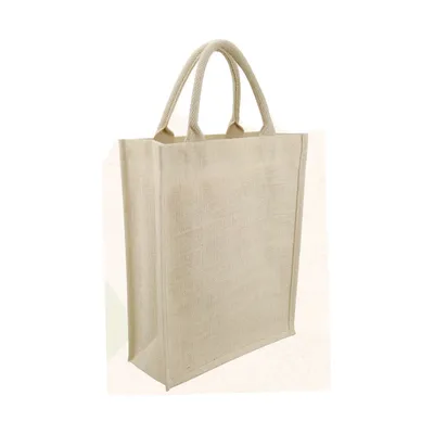 Upright jute shopping bag