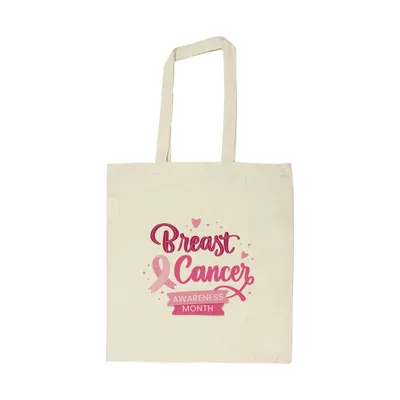 Cotton Bags with Breast Cancer Awareness Logo