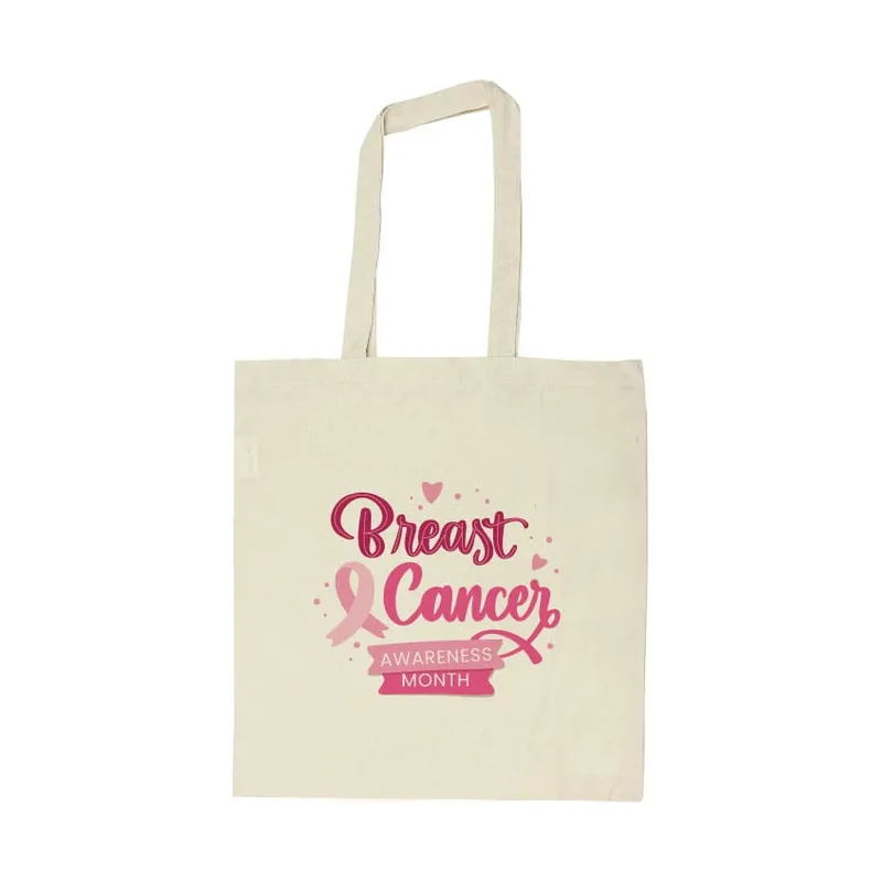 Cotton Bags with Breast Cancer Awareness Logo