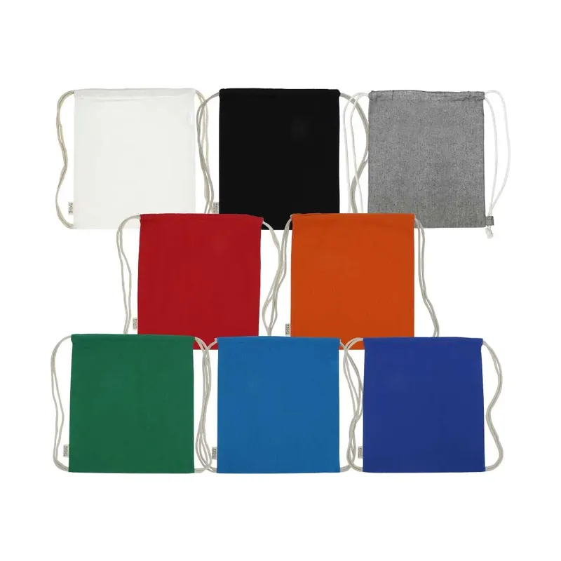 Recycled Cotton Drawstring Bags, 145gsm