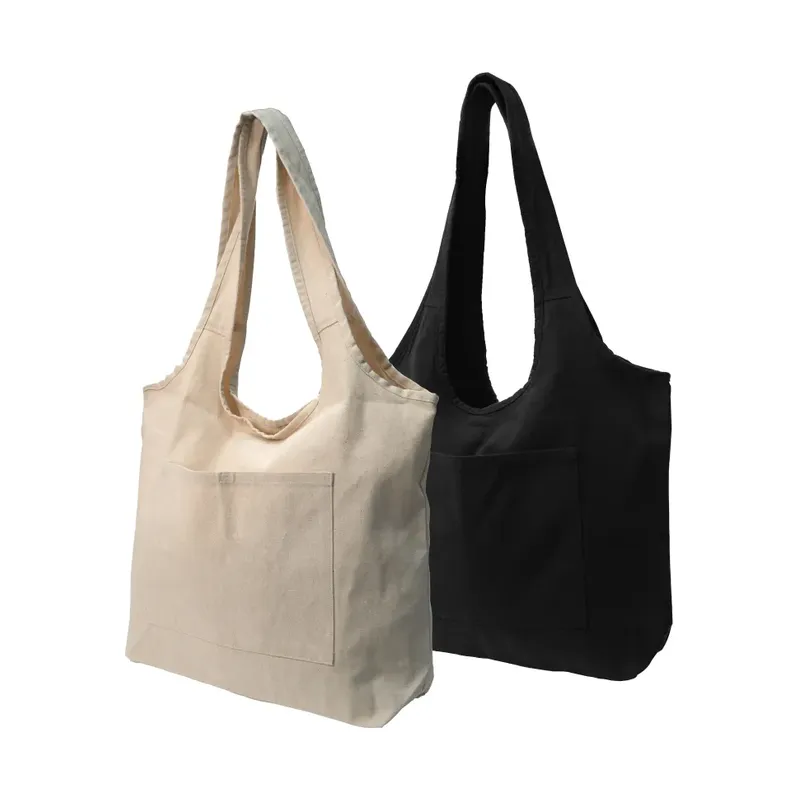 Cotton Hobo Bags with Front Pocket, 340 GSM (10 oz)
