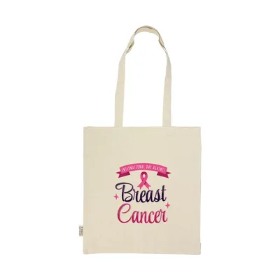 Recycled Cotton Bags with Breast Cancer Awareness Logo