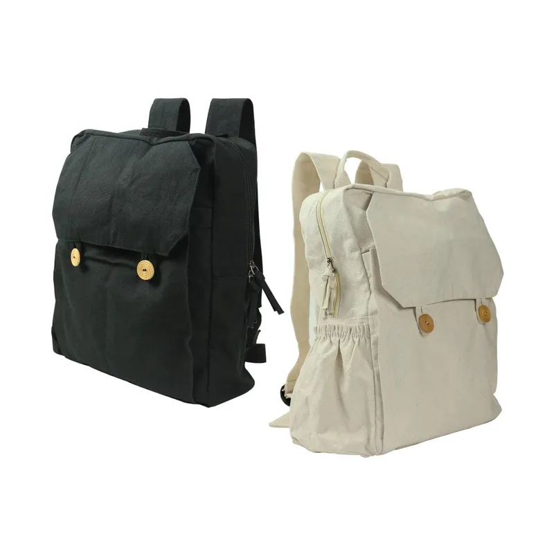 Cotton Backpacks with Zipper Closure
