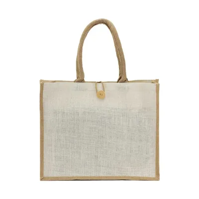Jute Shopping Bags with Button