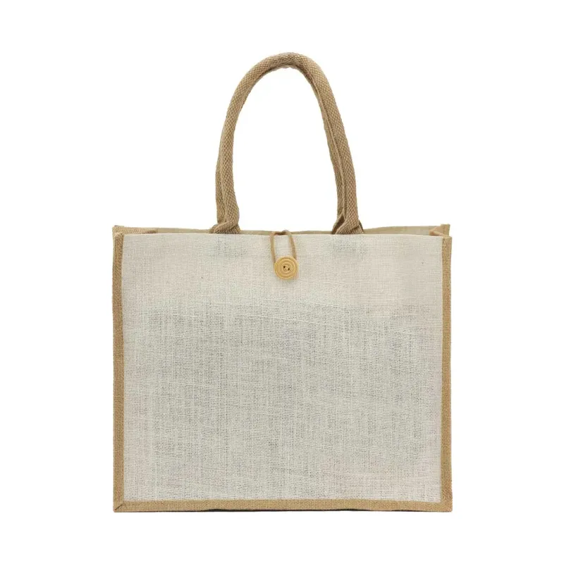 Jute Shopping Bags with Button