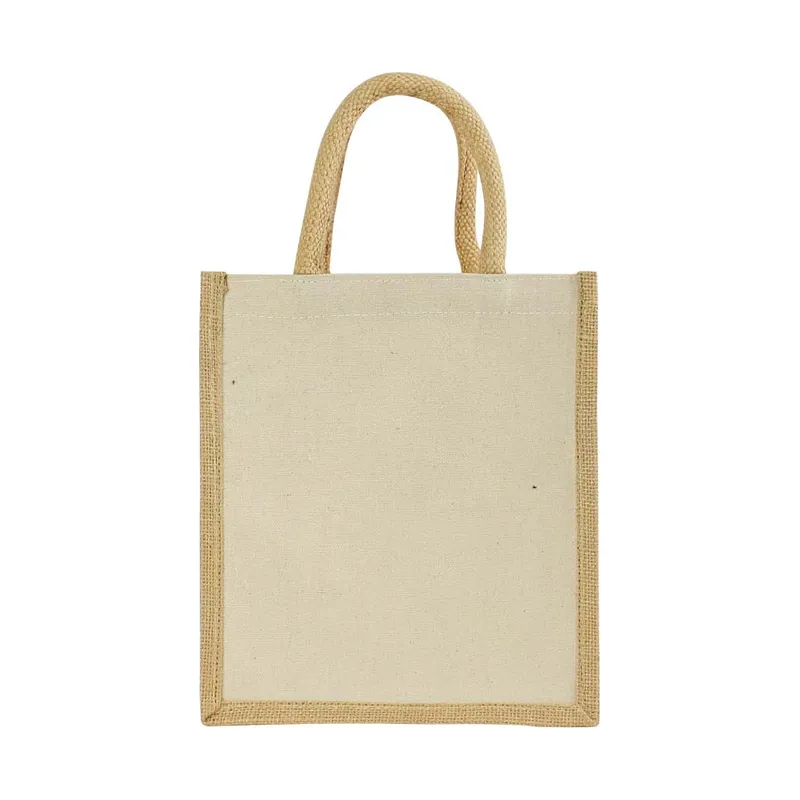 Laminated Cotton Bags with Natural Jute Gusset, 340 GSM (10 oz)