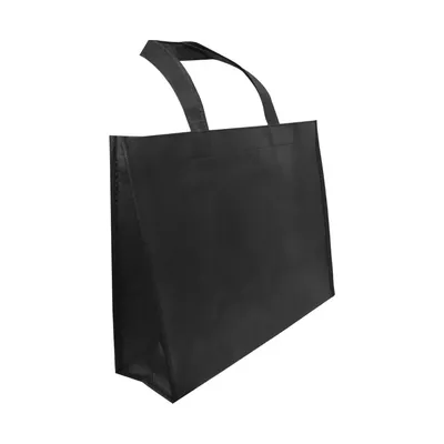 A4 Horizontal Black Non Woven Shopping Bags