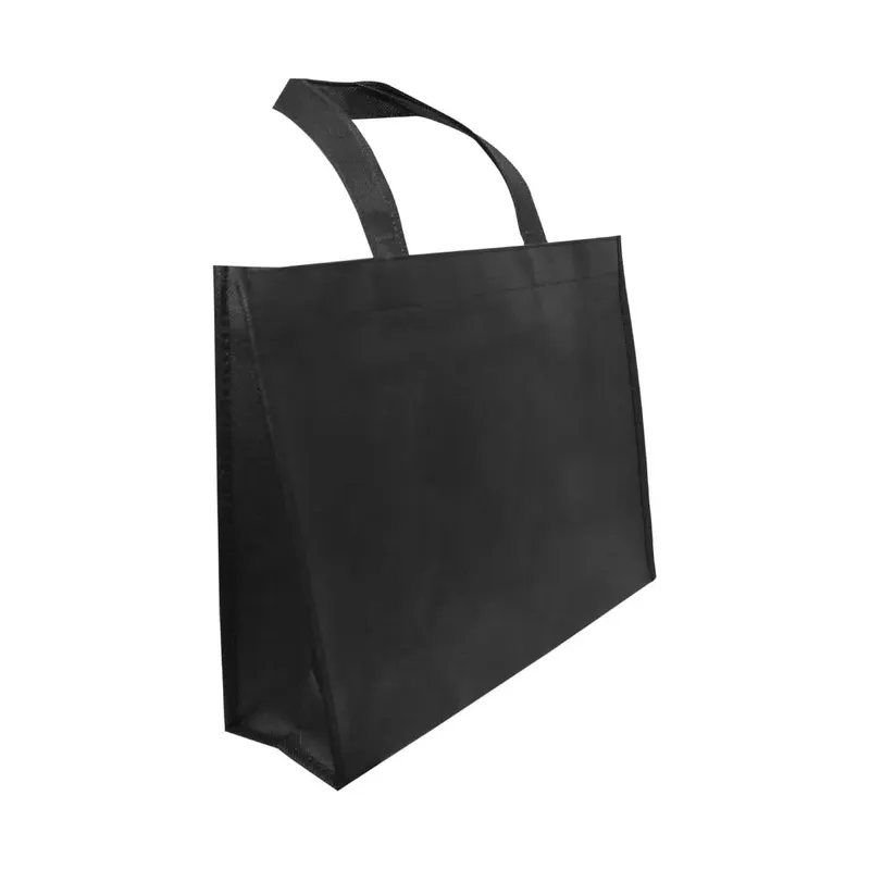 A4 Horizontal Black Non Woven Shopping Bags