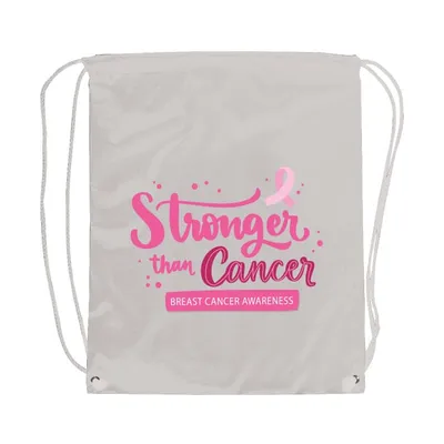 String Bags with Breast Cancer Awareness Logo