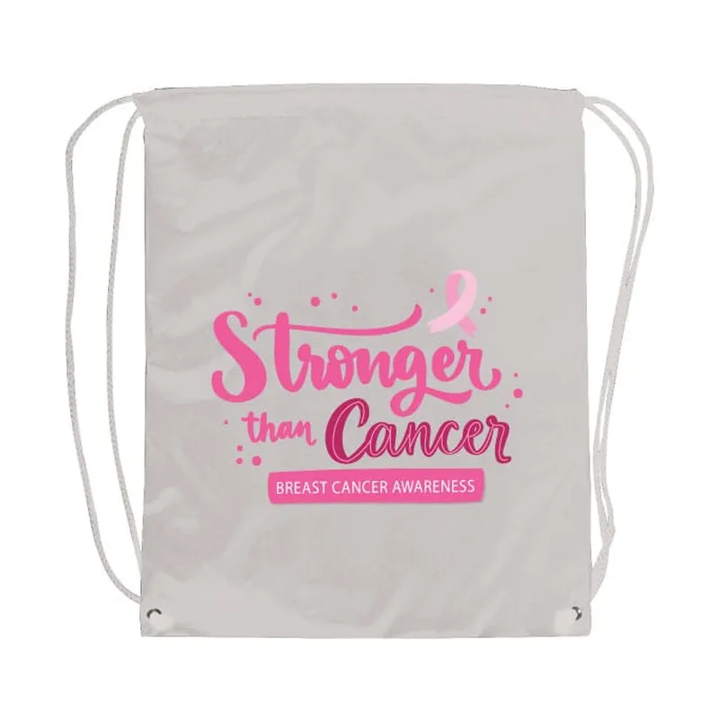 String Bags with Breast Cancer Awareness Logo