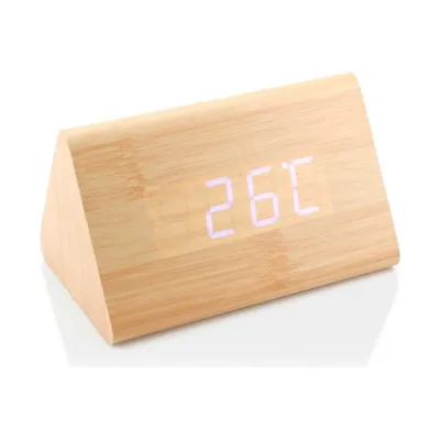 Triangular Wooden Digital Desk Clock Eco-Friendly