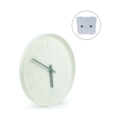 Round Analog Wall Clock in Matte Finish White Color