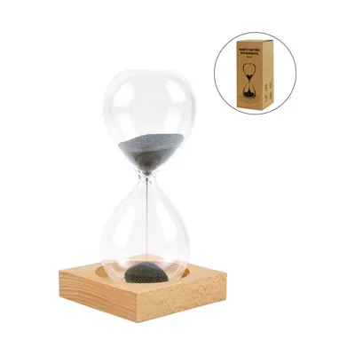Magnetic Sand Timer with Wooden Base - 2 Minutes