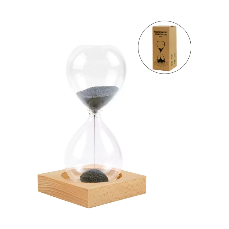 Magnetic Sand Timer with Wooden Base - 2 Minutes
