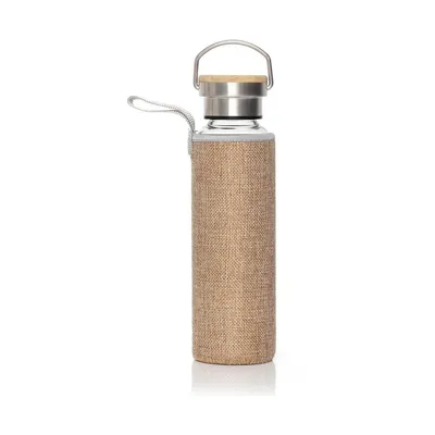 Borosilicate glass bottle with a jute sleeve