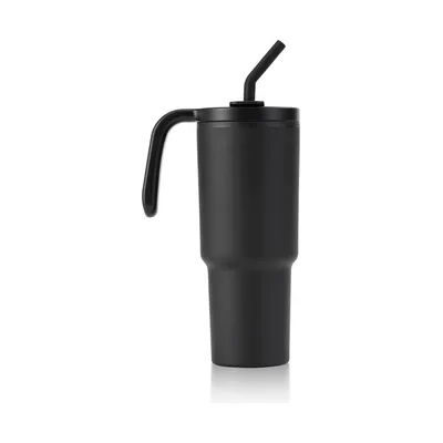 Recycled steel tumbler with wrap around branding