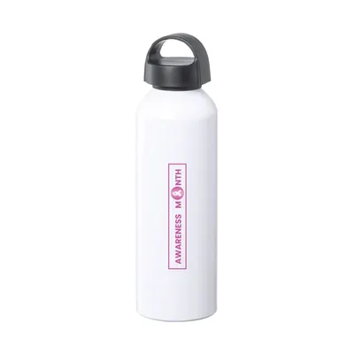 White Bottles with Breast Cancer Awareness Logo