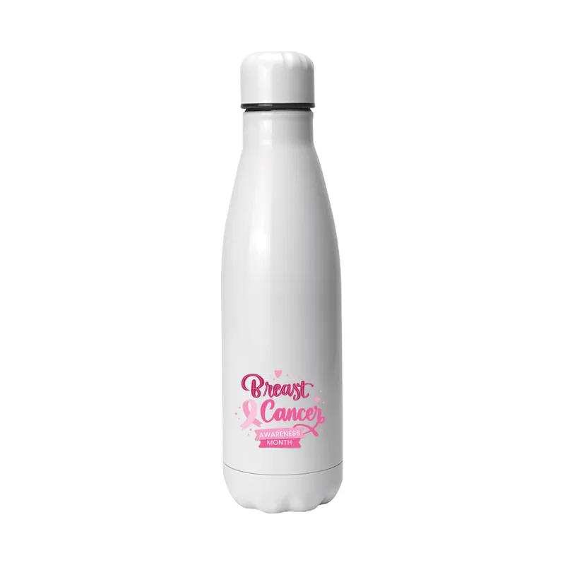 Stainless Steel Bottles with Breast Cancer Awareness Logo