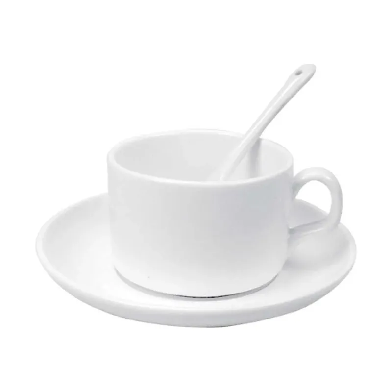 Ceramic Saucer Teacups with Spoon