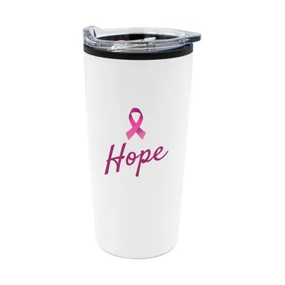 Travel Mugs with Breast Cancer Awareness Logo