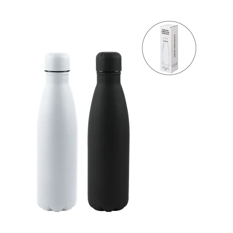 Premium Soft Touch Matt Cola Bottles in Stainless Steel, 500ml