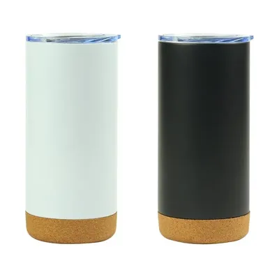 Travel Tumbler with Cork Base 450ml Stainless Steel