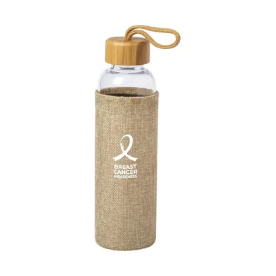 Glass Bottles with Breast Cancer Awareness Logo