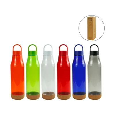 rPET Bottles with Cork Base, Twist-off Lid, Handle, 720ml