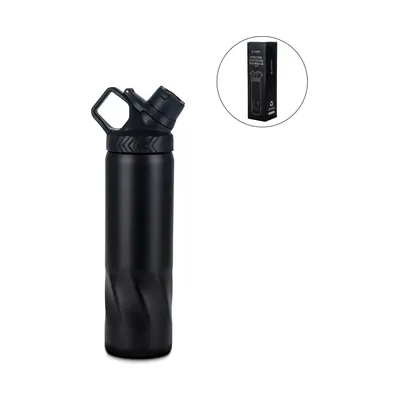 Stainless Steel Water Bottles in Black Matte, Double Wall, 620ml