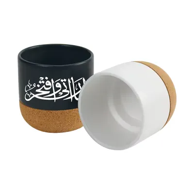 UAE Day Ceramic Cup with Cork Base 6 oz Matte Finish
