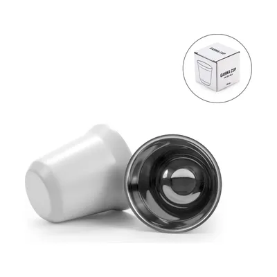 Gahwa Cups, Stainless Steel Arabic Coffee Cups, 80ml in White Carton Box