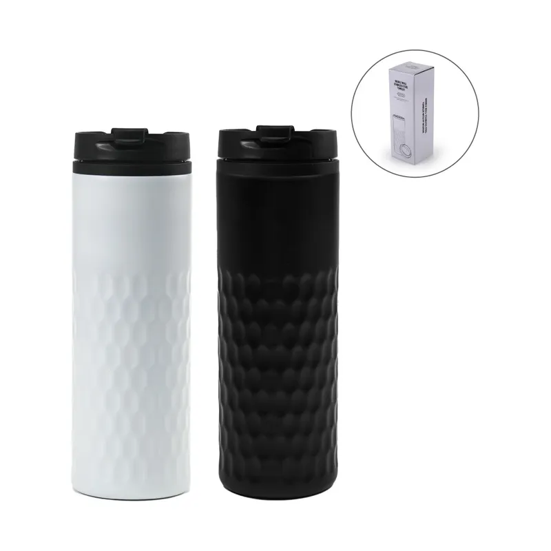 Honeycomb Design SS Bottles, Double Wall with PP Interior 420ml