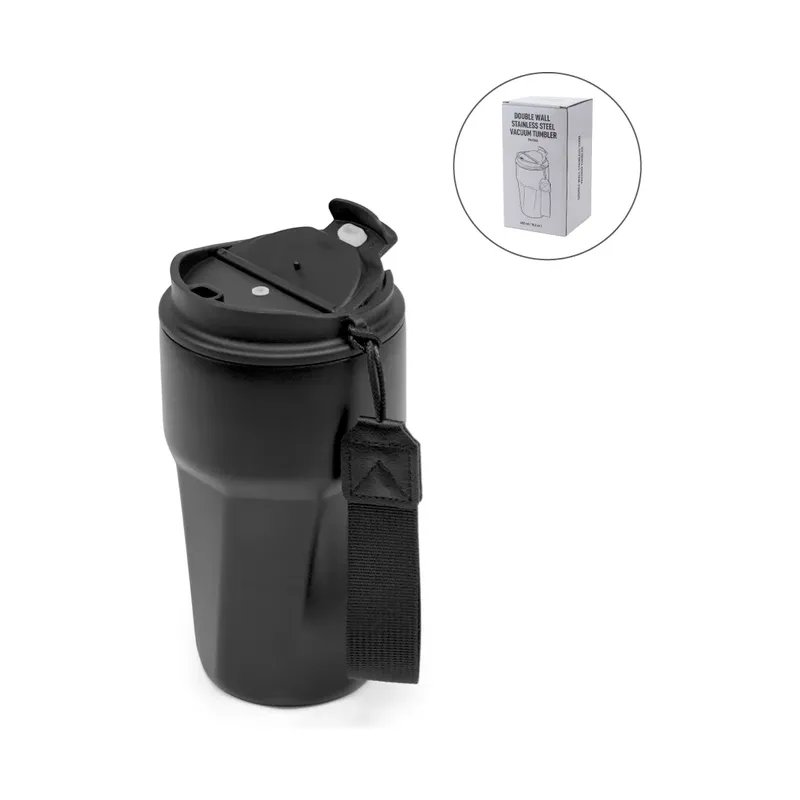 Tumblers with Lanyard in Double Wall Stainless Steel 480ml