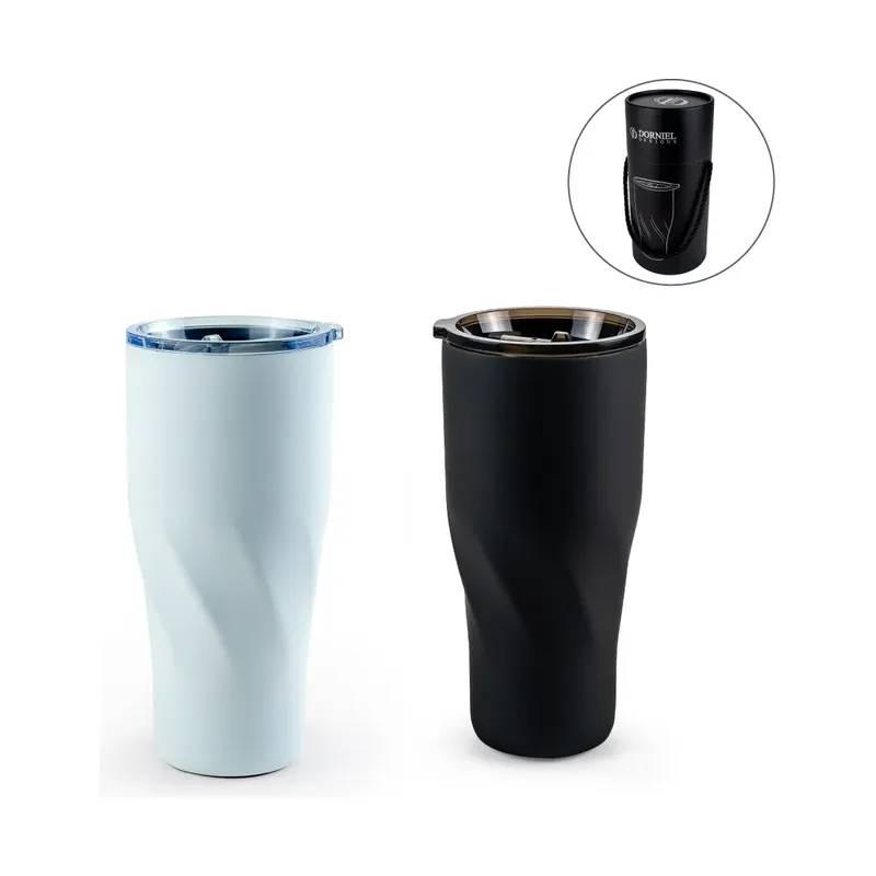 Dorniel Designs Tumblers, Transparent Lid, Recycled Stainless Steel, 540ml