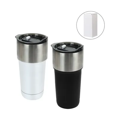 Double Wall SS Tumblers with Slide-Lock PP Lid 591ml