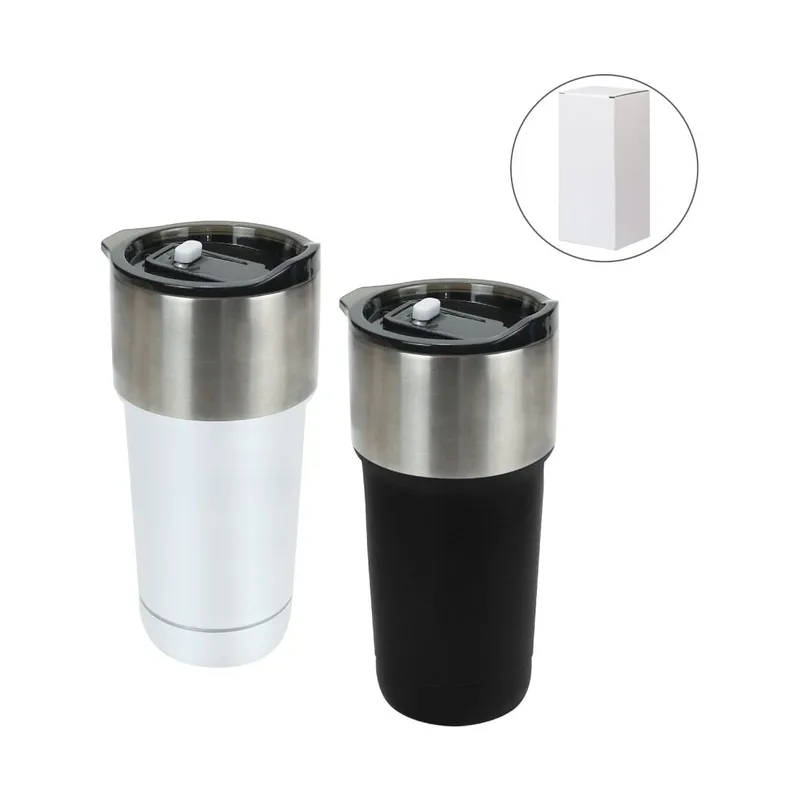 Double Wall SS Tumblers with Slide-Lock PP Lid 591ml