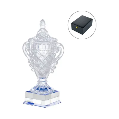 Large Crystal Glass Trophy Cup with Chocolate Gift Edition in Luxury Box