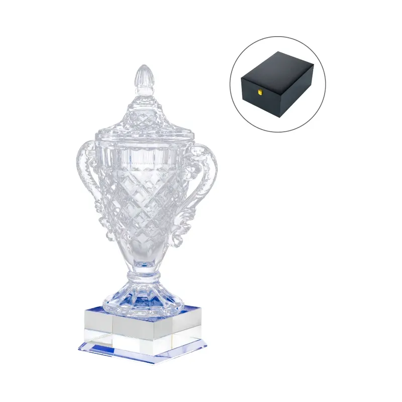 Large Crystal Glass Trophy Cup with Chocolate Gift Edition in Luxury Box