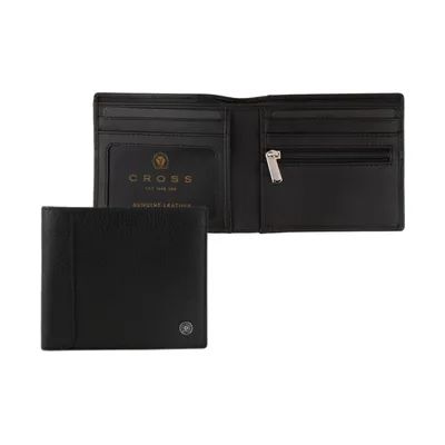 Cross pebble leather wallet and card holder set