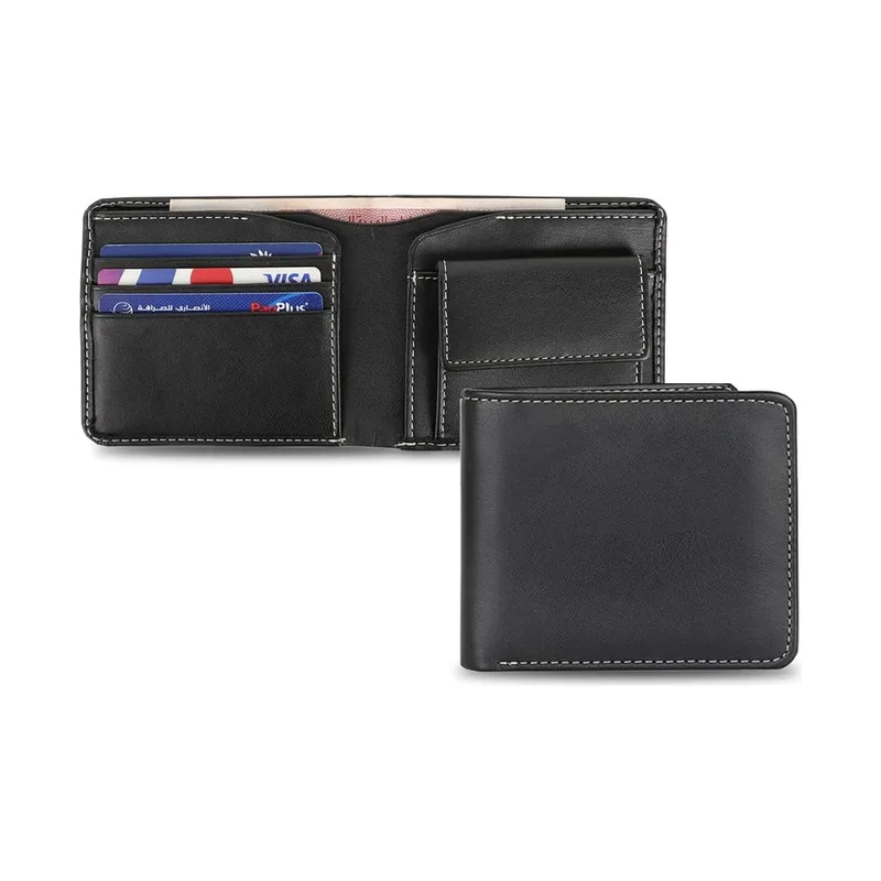 Cactus leather wallet with a coin pocket