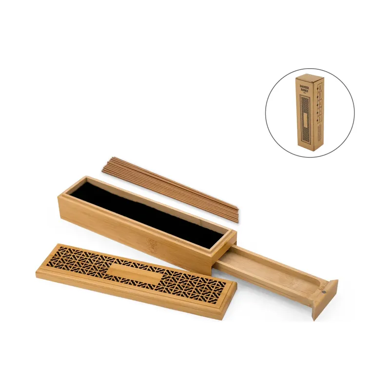 Wooden Incense Burner Holder with Drawer Includes 10 Pcs Oud Sticks