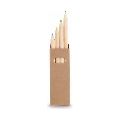 Set of 4 hexagonal wooden pencils
