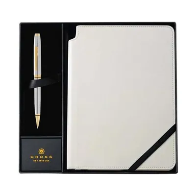 Cross Coventry chrome and gold pen with journal