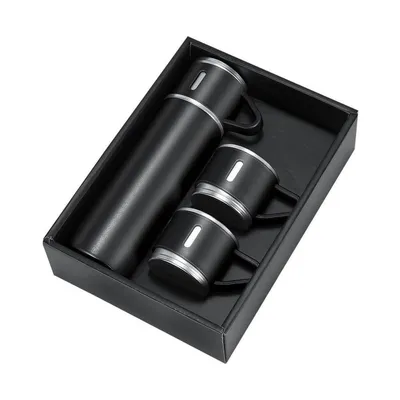 Vacuum flask and two cups gift set