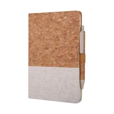 A5 cork fabric notebook and pen set