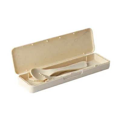 3Pcs Cutlery Set with Case Including a Fork, Knife, & Spoon