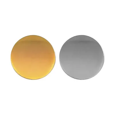 Round Flat Metal Badges 20mm, Gold and Silver Colors